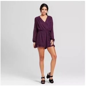 NWOT Xhilaration Long Sleeve Purple Romper Size S